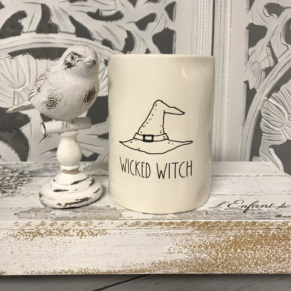 Rae Dunn Ceramic Halloween Candle “Wicked Witch”, Maple Butterscotch, Witch
